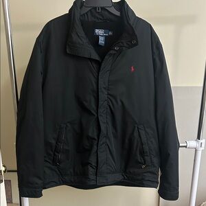 Vintage 1990s Polo Ralph Lauren Fleece Lined Winter Jacket Black XL
